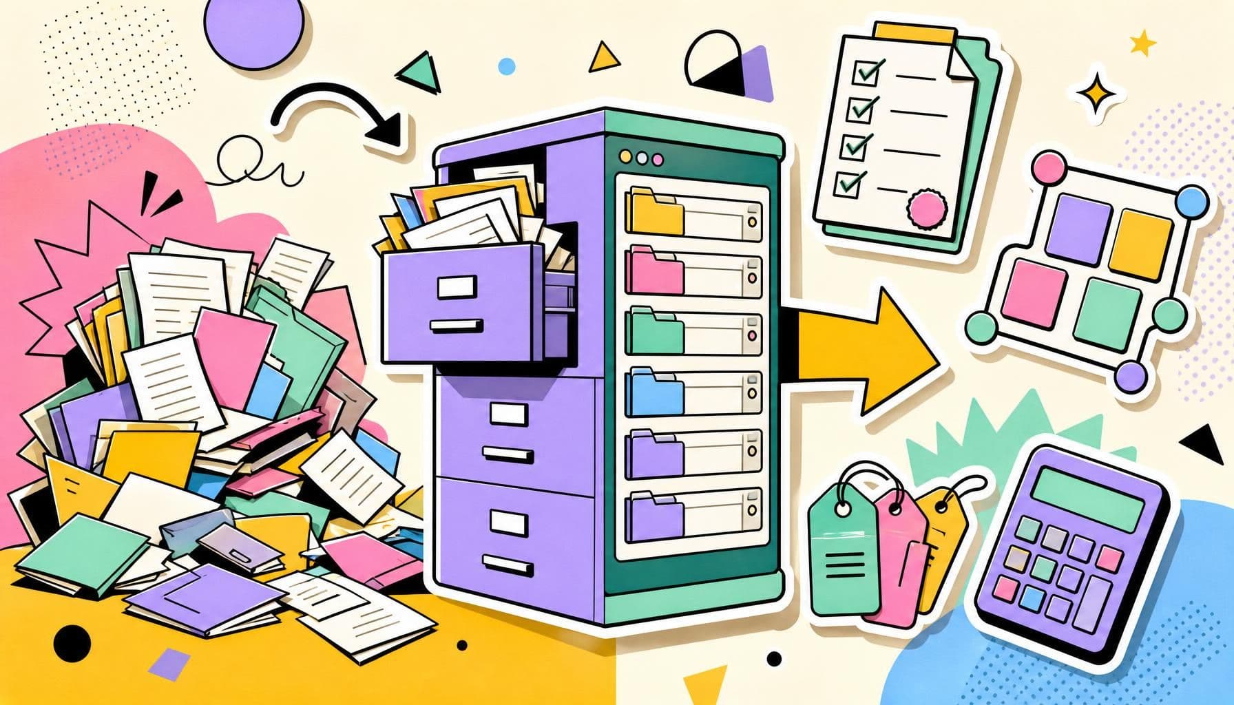 Illustration zum Thema: Dokumentenmanagement-System einführen