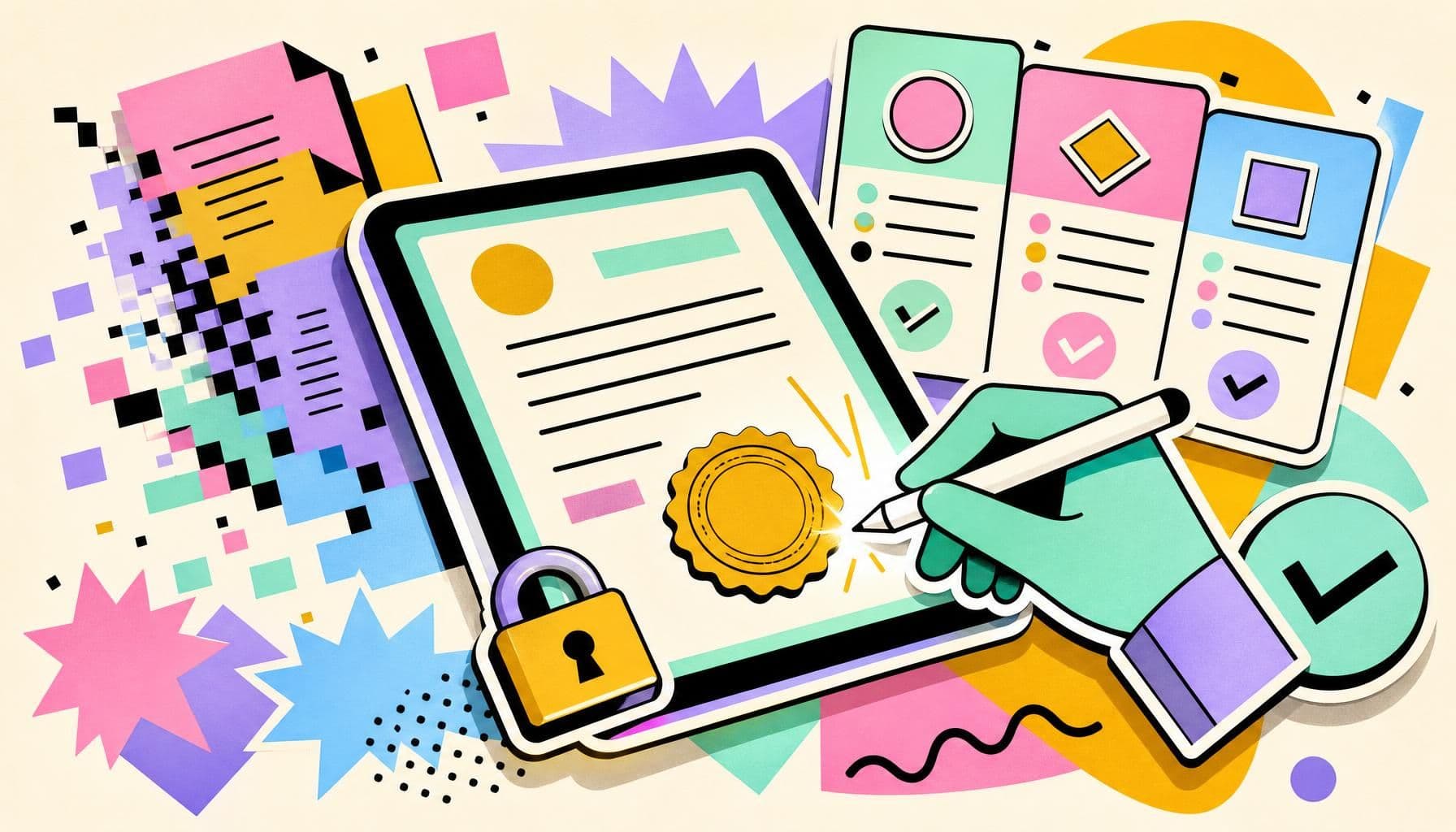 Illustration zum Thema: Digitale Signatur: Verträge ohne Papier