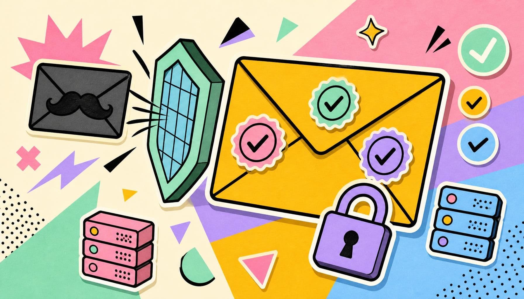 Illustration zum Thema: E-Mail-Spoofing verhindern mit SPF, DKIM und DMARC