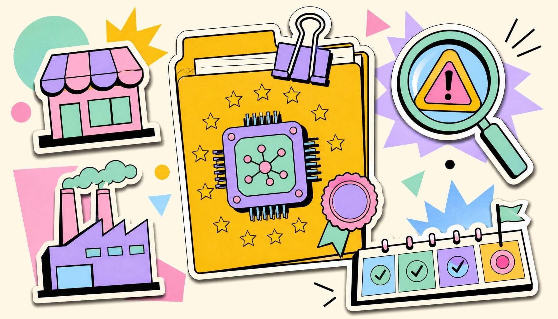 Illustration zum Thema: EU AI Act für KMU: Pflichten bis 2028