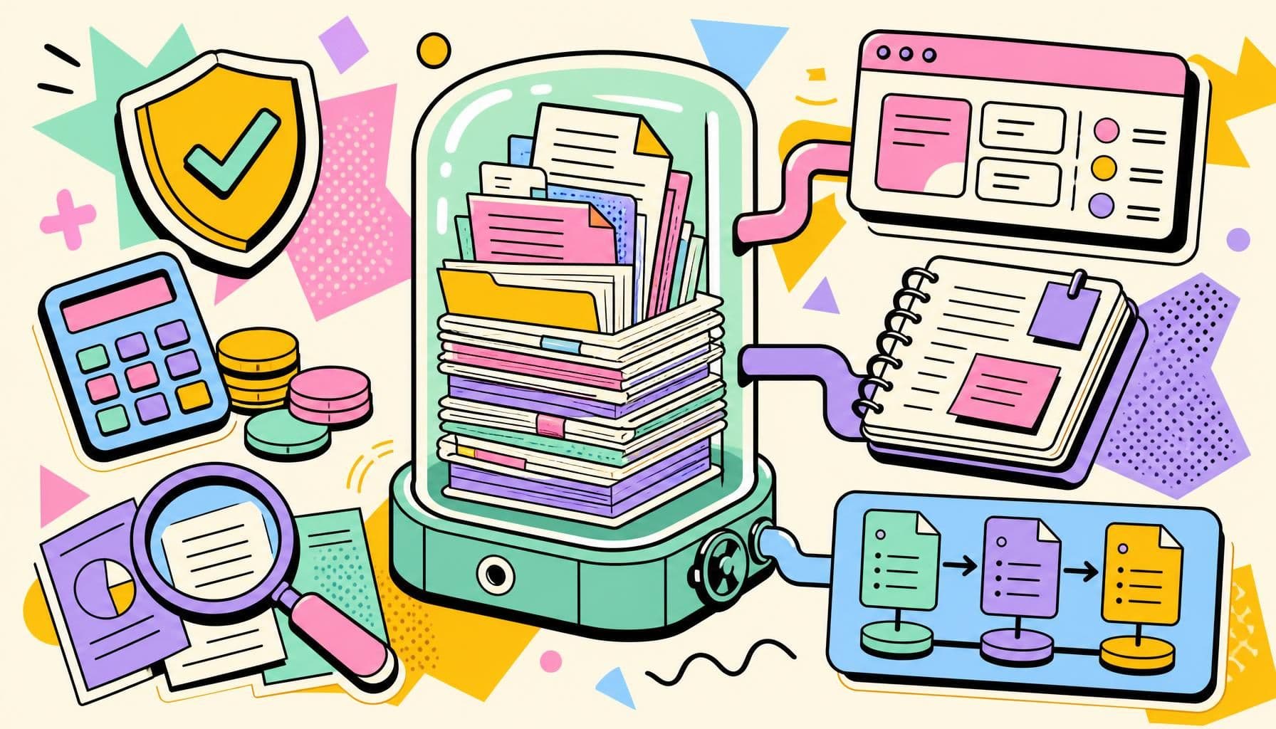 Illustration zum Thema: KI-Wissensassistent für Firmendokumente