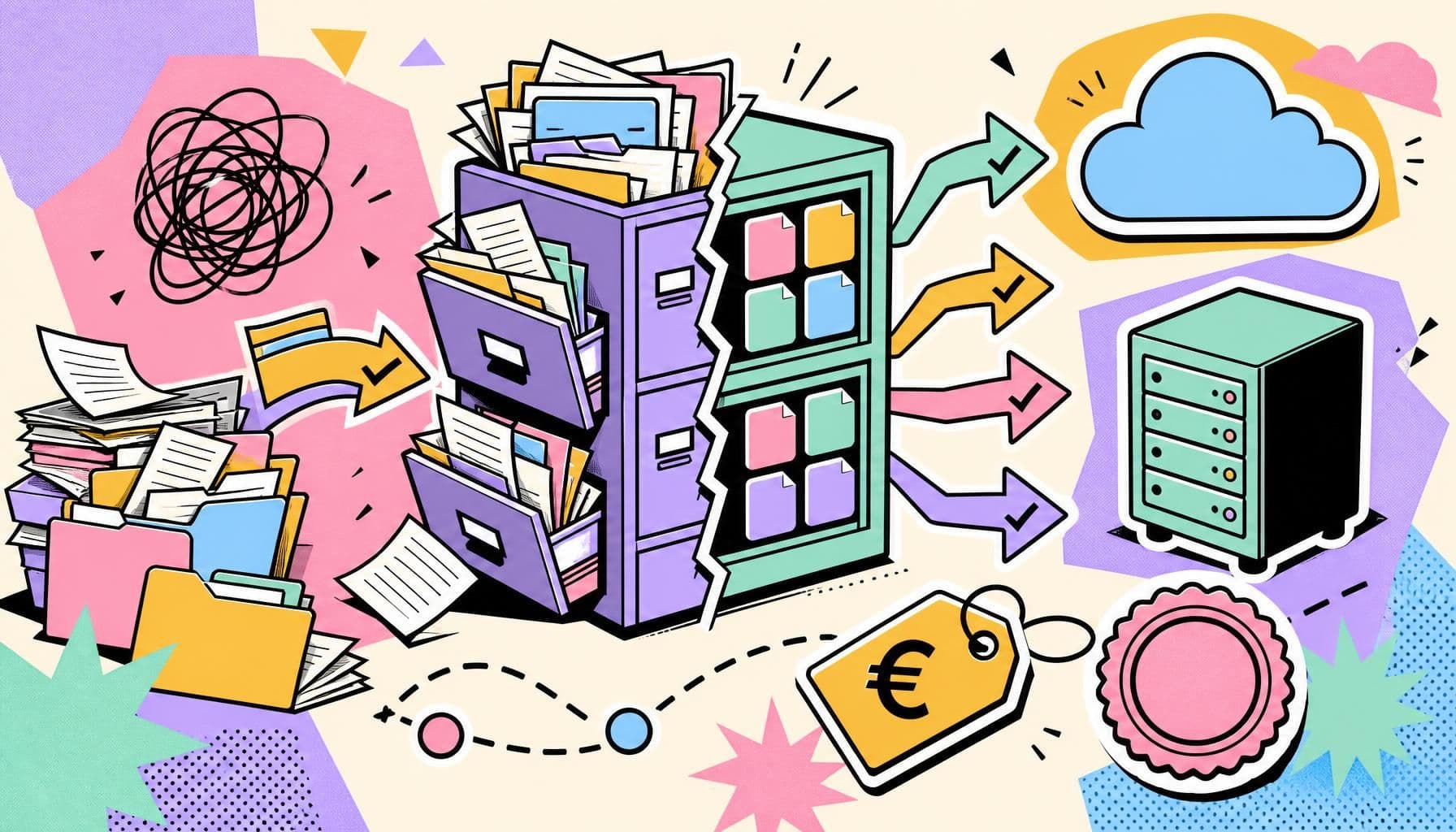 Illustration zum Thema: Papierloses Büro mit DMS: So gelingt die Einführung