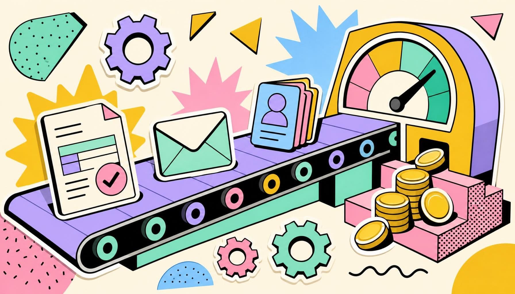 Illustration zum Thema: KI Automatisierung: 3 Prozesse mit schnellem ROI